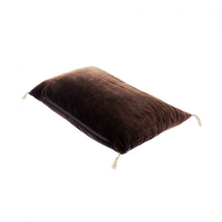 Caravane Brown Velvet Lumbar Pillow