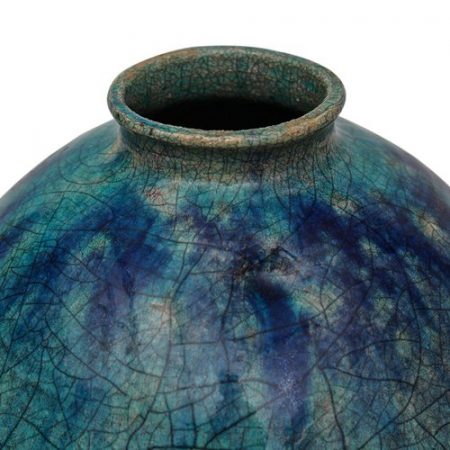 Vintage Handmade Fulper Flambed Drip Glaze with Crackle Vase