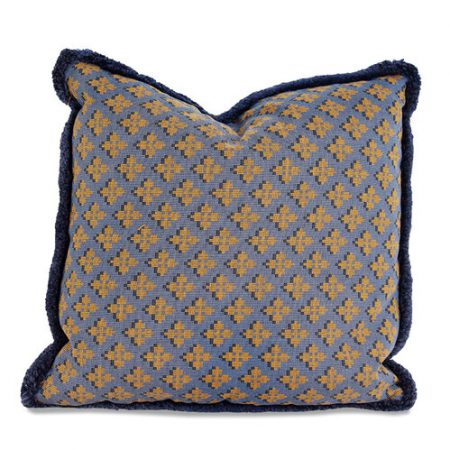 Custom Modern Jim Thompson Heraldry Pillow with Brushed Fringe Edge