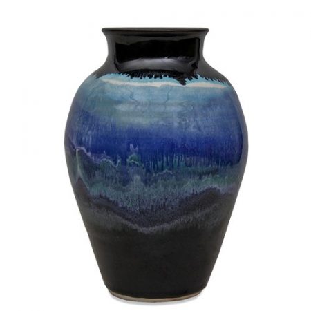 Vintage Signed Drip Swirl Glaze Ceramic Pottery Vase
