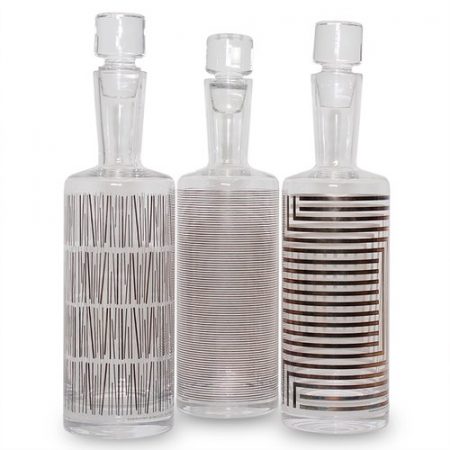 Italian Decanter with Sterling Silver Design by Barbara Forni for Sottsass Associati
