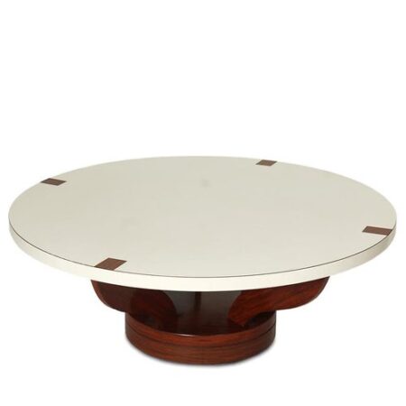 Vintage Lazy Susan Coffee Table with Rosewood Arched Legs