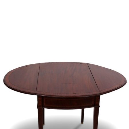 19th Century Mahogany and Satinwood Inlay Pembroke Drop Leaf Side Table