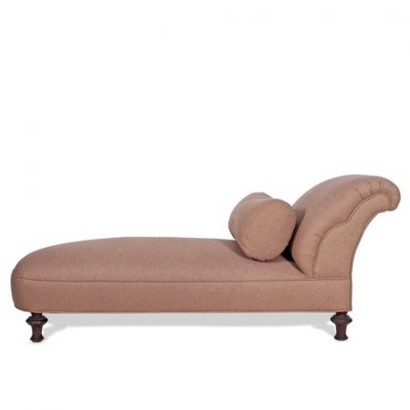 Vintage Chaise Lounge with Cashmere Upholtery & Bolster