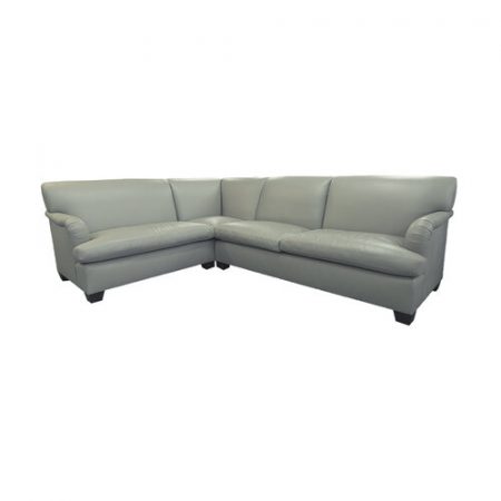 Vicente Wolf Grey Leather Sectional Sofa