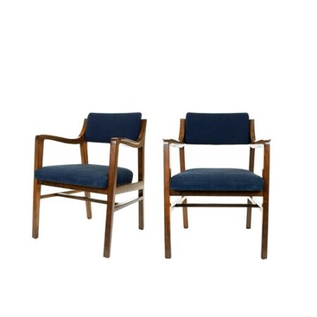 Pair of Edward Wormley Walnut Lounge Chairs