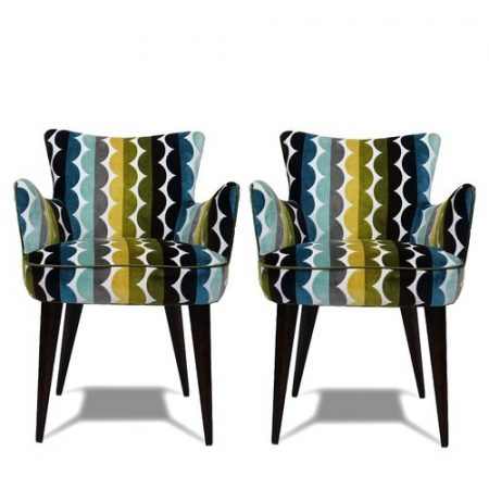 Pair of MCM Chairs with Missoni Upholstery