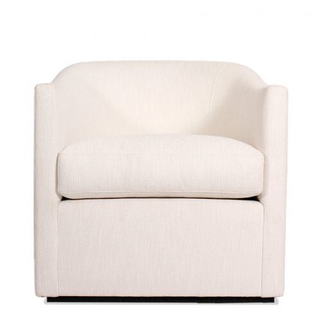 Oliver Barrelback Slope Arm Swivel Chair with Performance Textured Linen Weave from RH