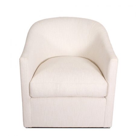 Oliver Barrelback Slope Arm Swivel Chair with Performance Textured Linen Weave from RH