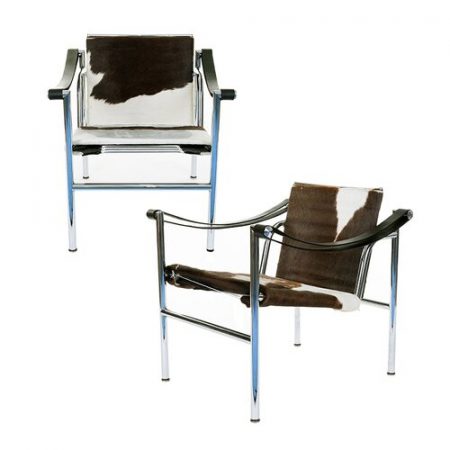 Pair of Cassina Le Corbusier LC1 Chairs by Pierre Jeanneret, Charlotte Perriand (Signed)