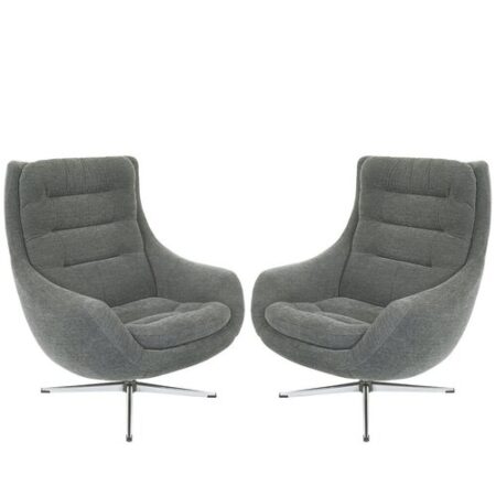 Pair of Vintage Modern Wing Lounge Chairs - Newly Upholstered