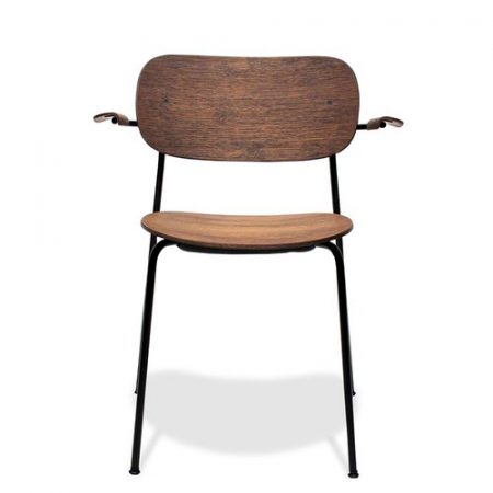 Set of Six Co Chairs with Arms in Dark Stained Oak from Menu Design