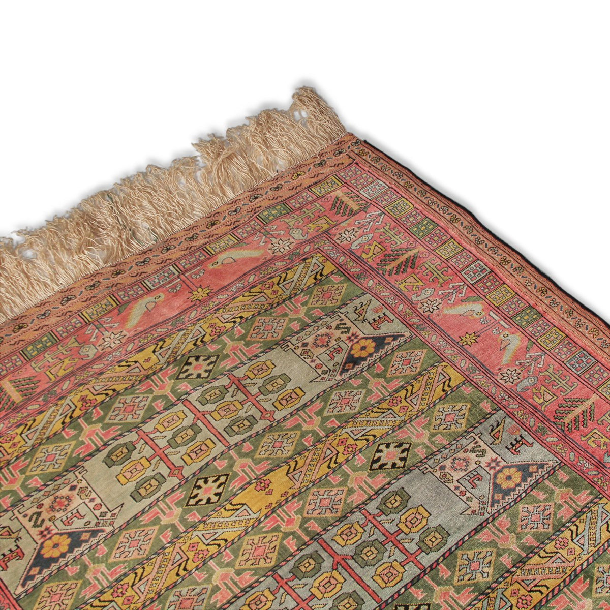 Antique Handknotted Caucasian Silk Carpet ( 3 ft 9 in x 5 ft 3 in)