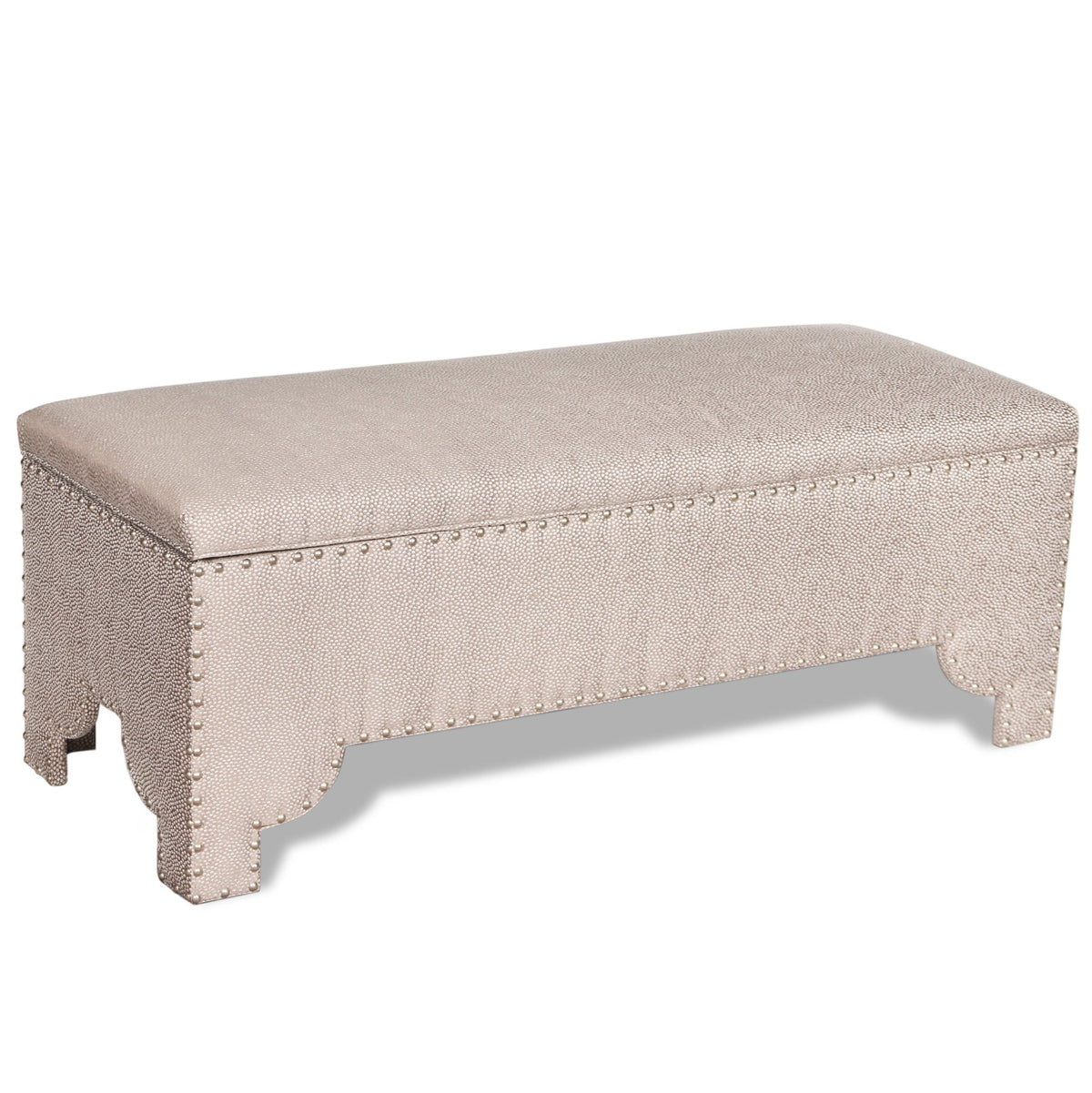 Ballard Designs Jasmine Bench with Faux Shagreen Silk Upholstery