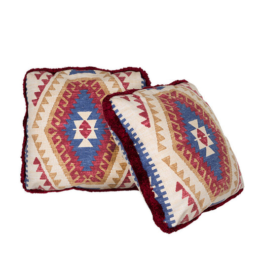 Pair of Kazak Style Carpet Decorative Pillows - Brand New