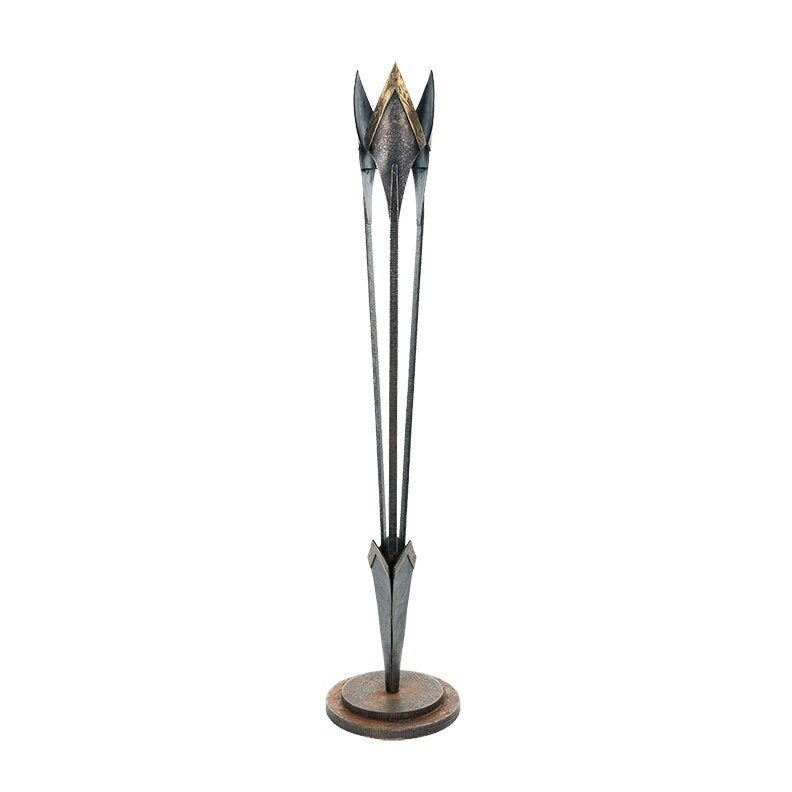 Large Heavy Metal and Brass Spear Sculpture