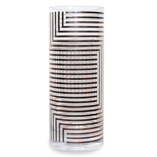 Italian Glass Vase with Sterling Silver by Flavia Alves de Souza / Sottsass Associati for Egizia