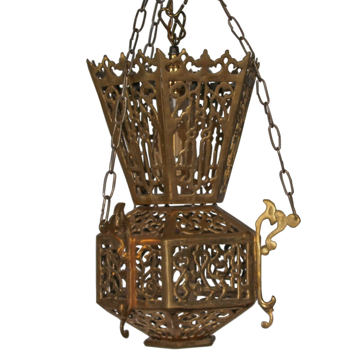 Vintage Moroccan Moorish Brass Chandelier