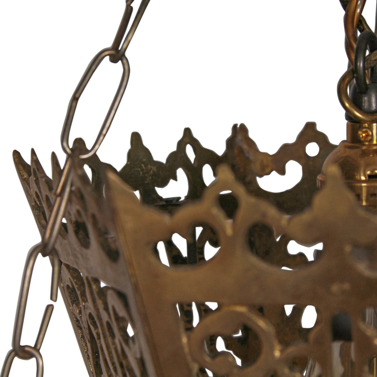 Vintage Moroccan Moorish Brass Chandelier