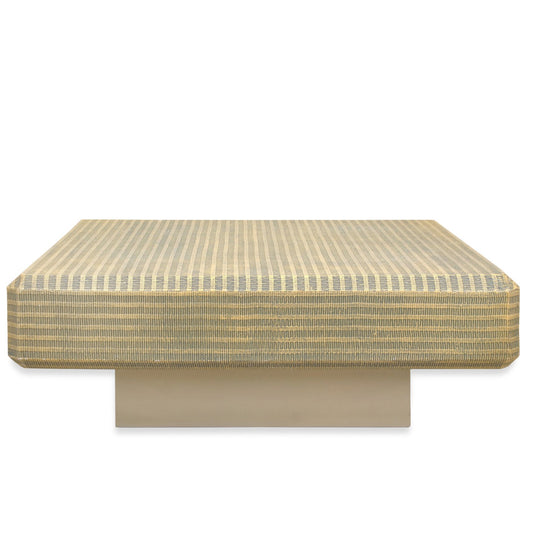 Karl Springer Square Plinth Coffee Table with Grass Cloth C1970s