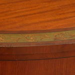 Vintage French Art Deco Demi-lune Commode  in Marquetry with Flame Mahogany