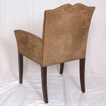 Transitional Suede with Nail Heads Armchairs, Pair of