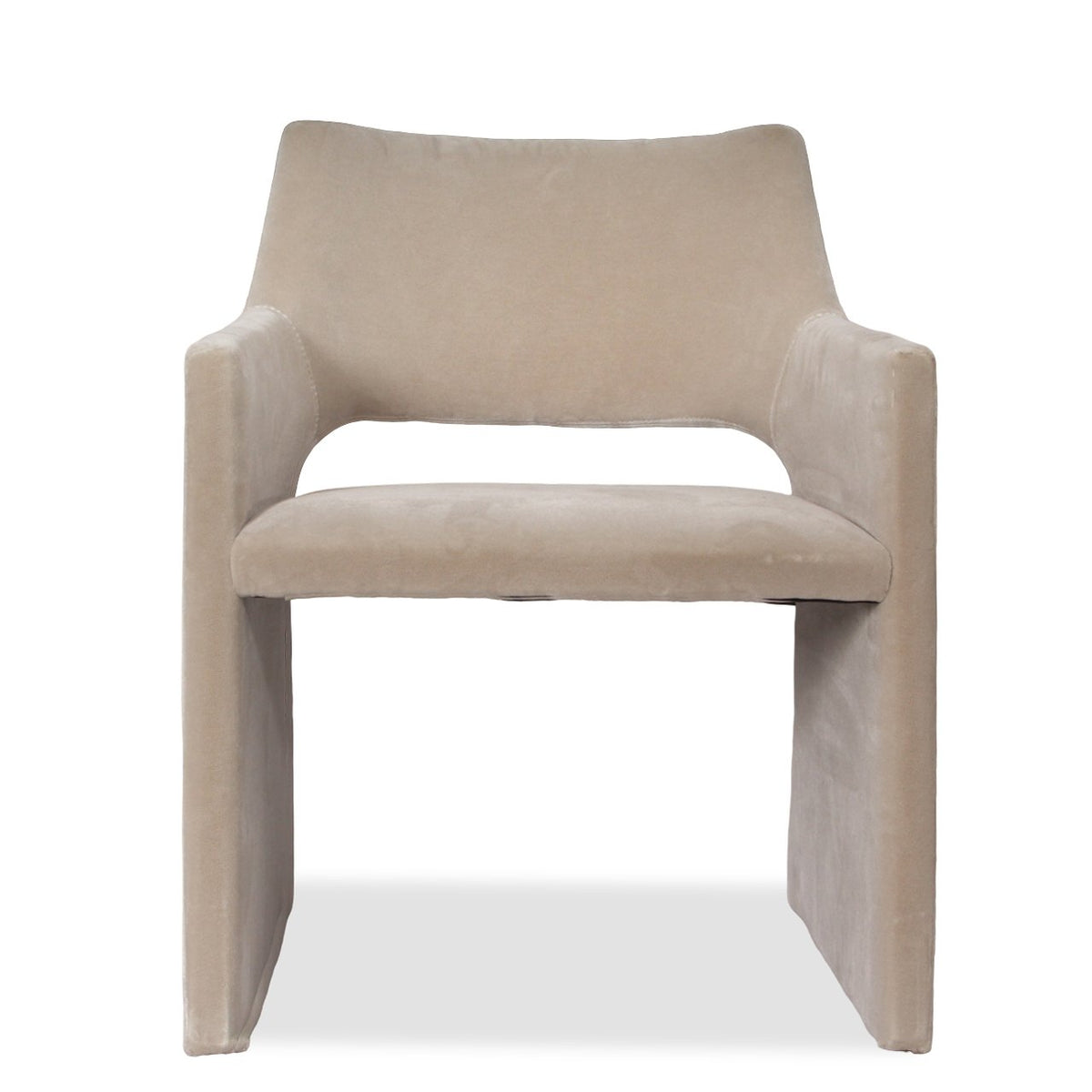 CB2 Foley Faux Mohair Dove Dining Armchairs, Set of 4