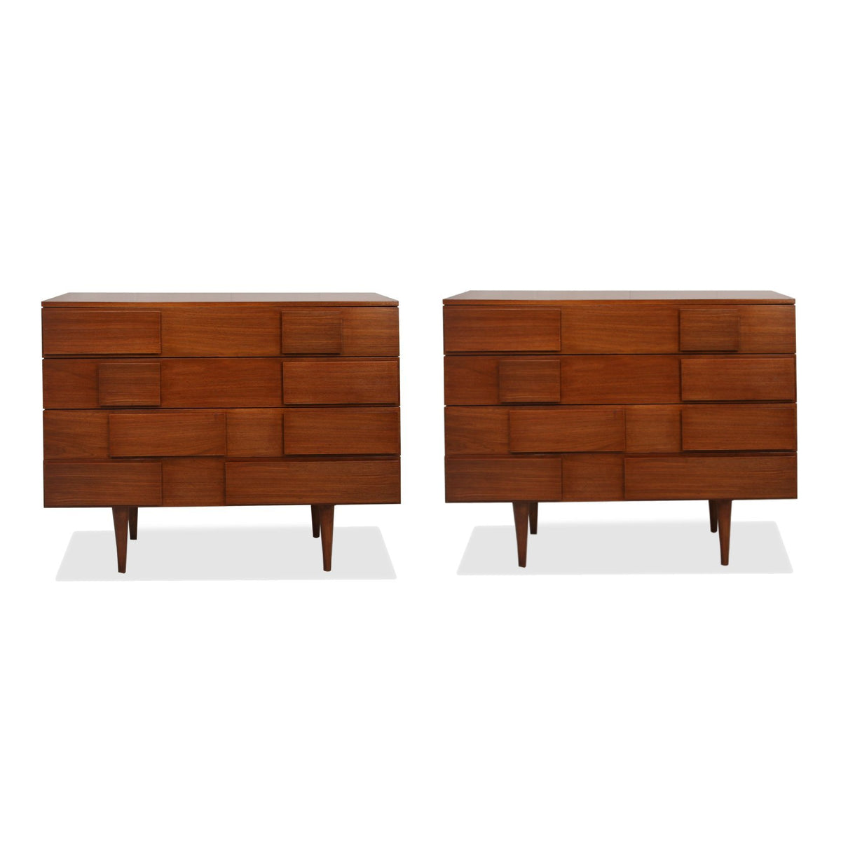 Pair of Vintage Gio Ponti Style Four Drawer Commodes or Dressers