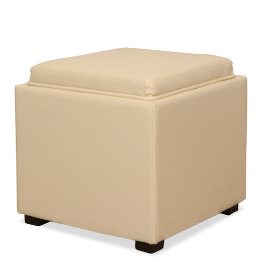 Leather Ottoman or Side Table