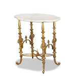 Antique French Louis XVI Style Table Gilt Brass Base with Marble Top