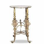 Antique French Louis XVI Style Table Gilt Brass Base with Marble Top