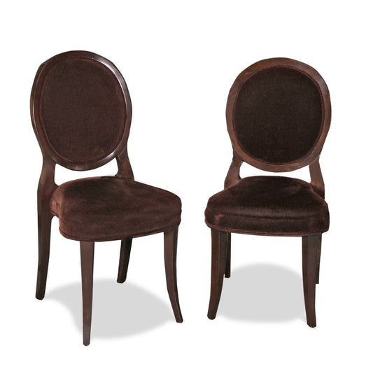 Pair of Artistic Frame Traditional Velvet Dining Chairs