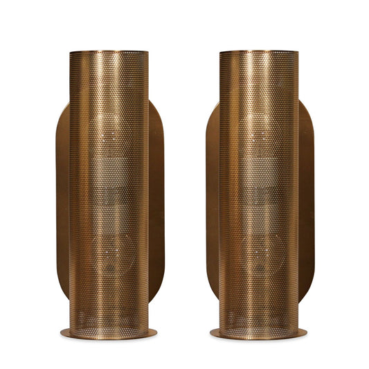 Pair of Brass Drum Wall Sconce from CB2