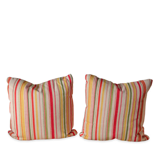 Pair of Contemporary Striped Throw Pillows