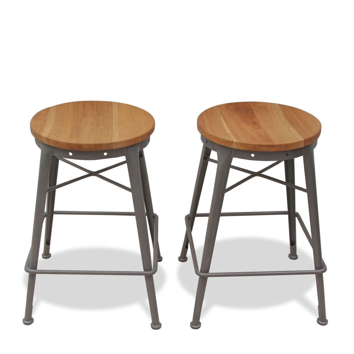 Pair of Modern Industrial Counter Stools