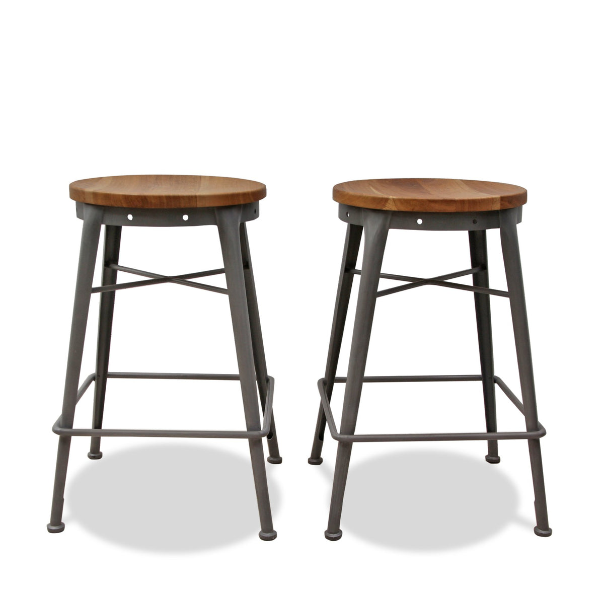 Pair of Modern Industrial Counter Stools