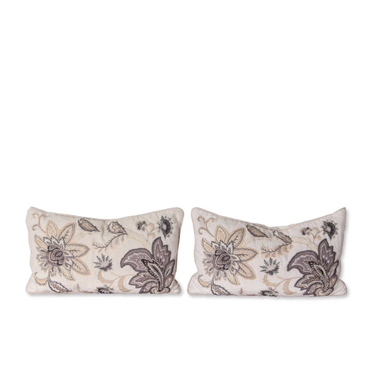 Pair of Sequin Paisley Lumbar Pillows