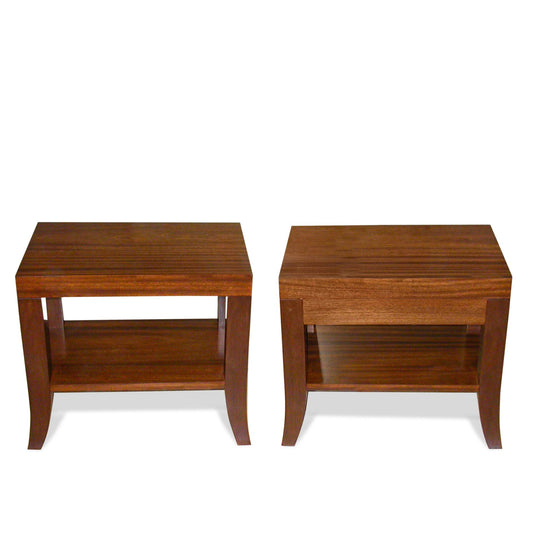 Pair of Two-Tire Mahogany Night Tables