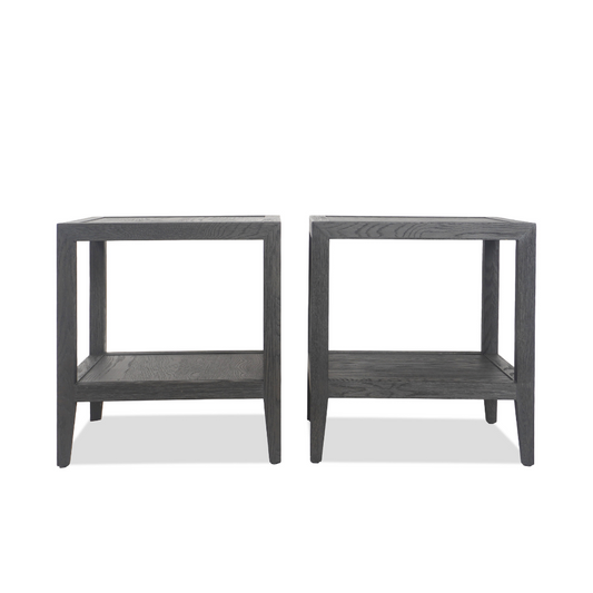 Restoration Hardware French Contemporary Square Side Tables, Pair of