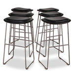 Set of 6 Modern Leather Barstools