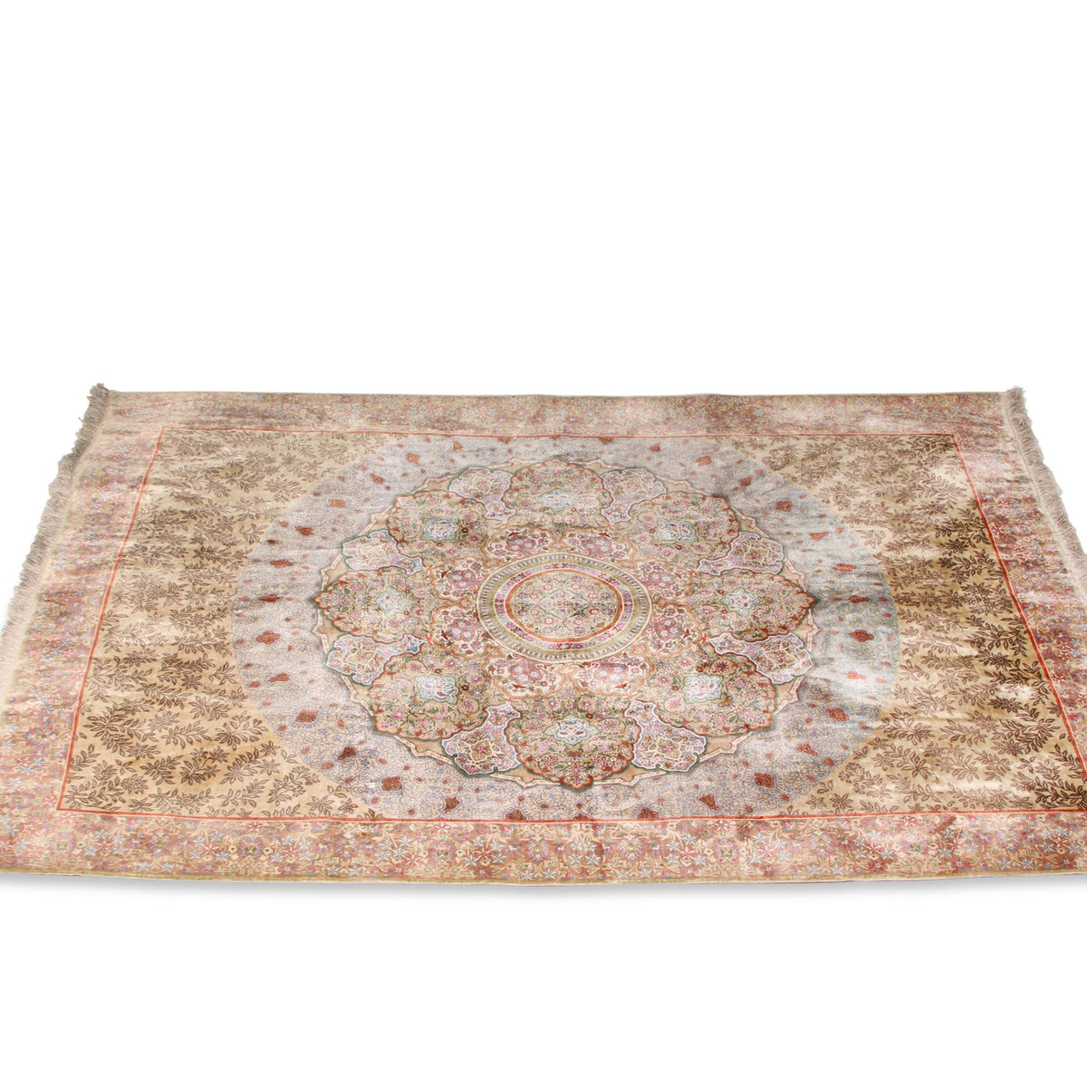 Superfine Signed Persian Silk Qum Carpet (4 ft 7 in x 6 ft 11 in)