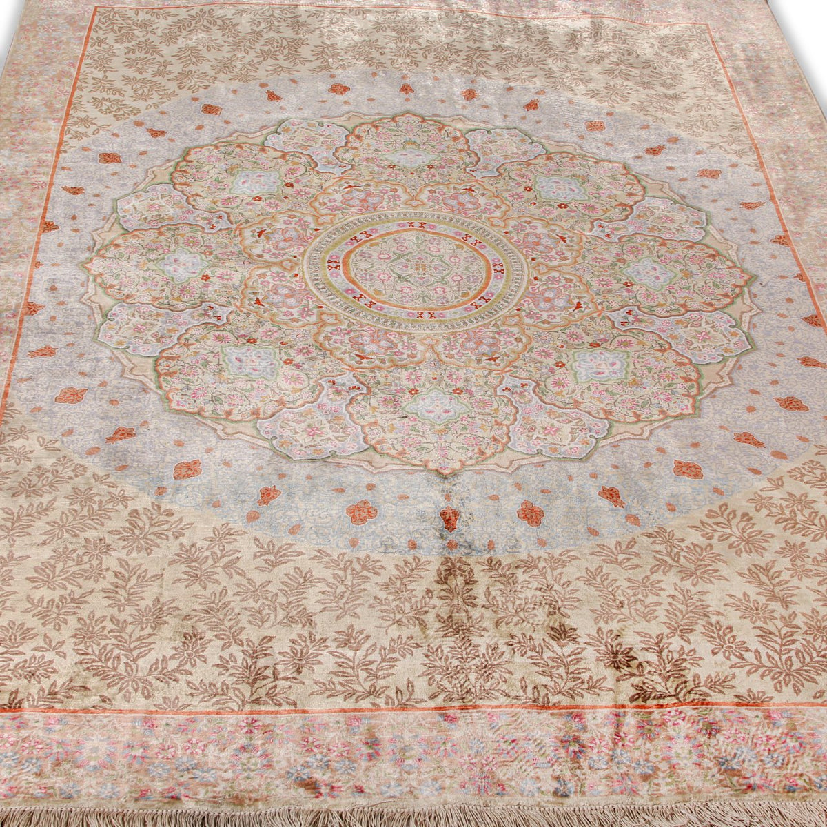 Superfine Signed Persian Silk Qum Carpet (4 ft 7 in x 6 ft 11 in)