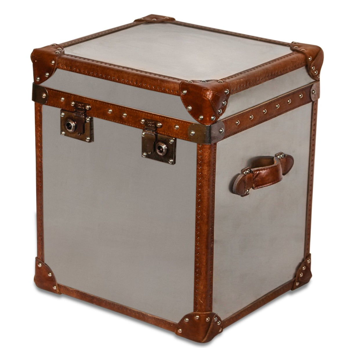 Timothy Oulton Style White Star Trunk Side Table