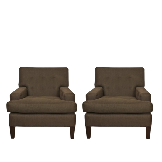 Pair of Custom De Angelis Ltd with de Le Cuona Inc Upholstery