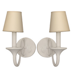 Hudson Valley Windsor White Plaster Sconce Wall Light, Pair of