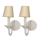 Hudson Valley Windsor White Plaster Sconce Wall Light, Pair of