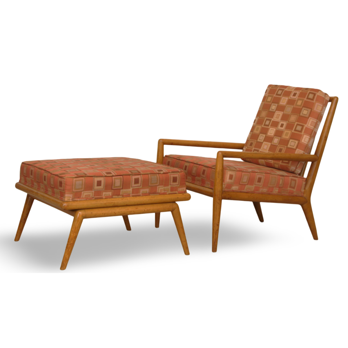 T.H. Robsjohn-Gibbings Lounge Chair & Ottoman by Widdicomb C1950s