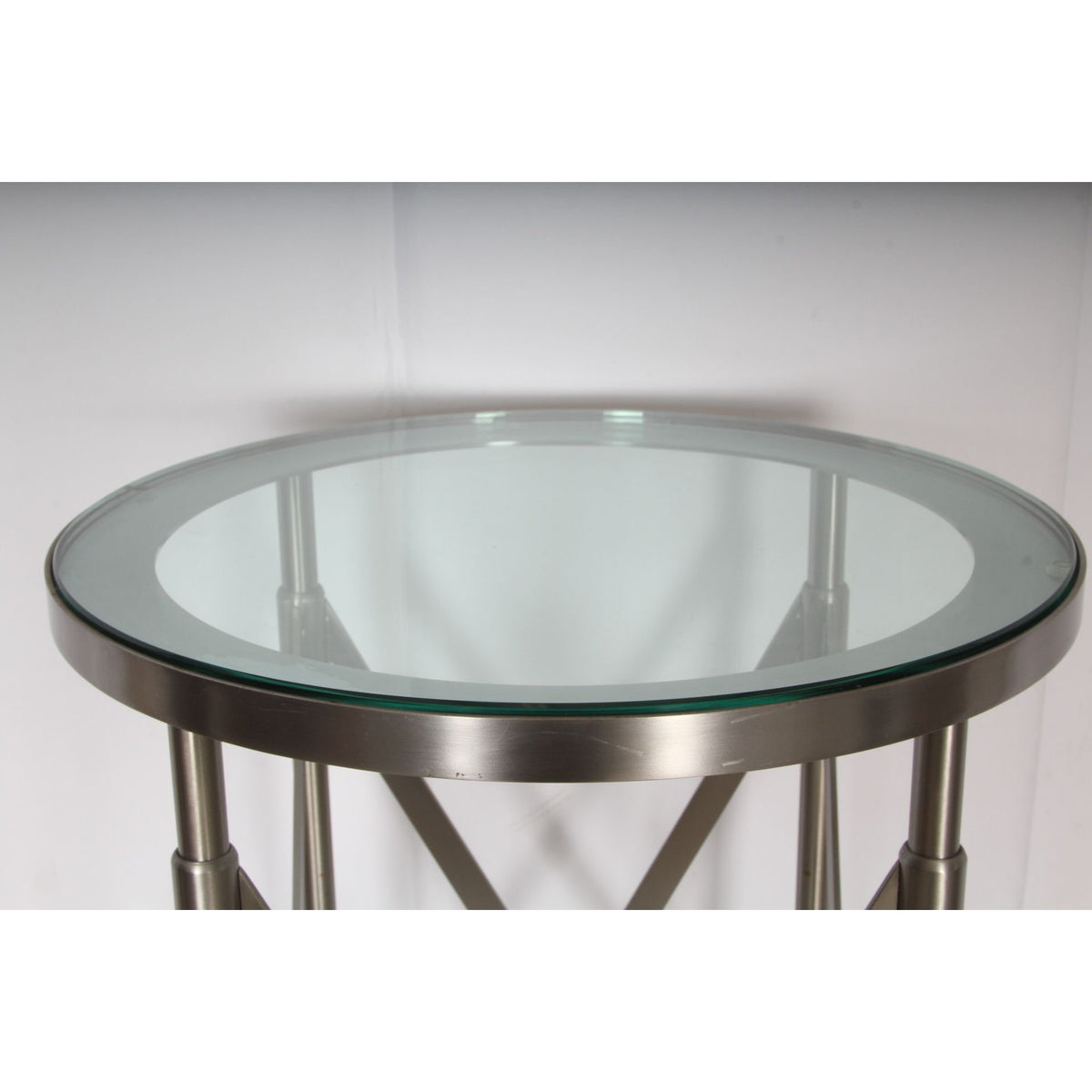 Gueridon Empire Style Side Table with Glass Top