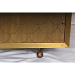 Julian Chichester Fry Cabinet with Ochre Vellum Wrap and Fishscale Brass Doors