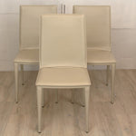 Set of 3 Italian Frag Bottega Leather Chairs from Design Within Reach